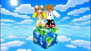 Yasi & CeeGee Are Trapped on ONE REALISTIC EARTH BLOCK in Minecraft! 😱