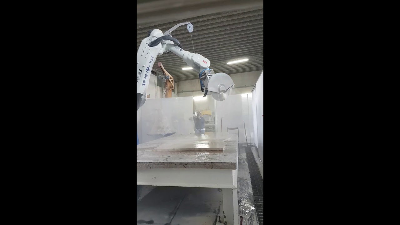 CNC Robot ABB 6 axis -Movement Working Stone Cutting disk