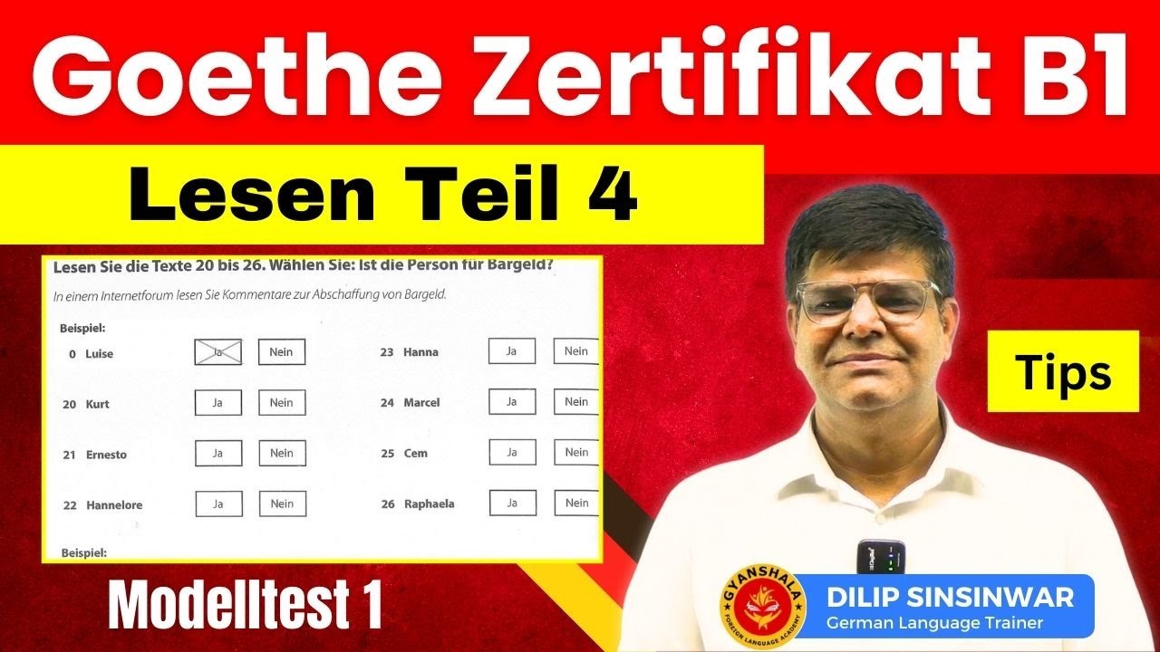 Goethe Zertifikat B1 - Lesen Teil 4 | Reading section 4 | Tips how to crack reading part 4