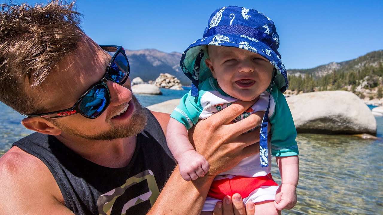 Babies First Time On A Stand Up Paddle Board! Lake Tahoe Beach SUP