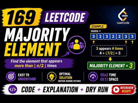 169 Majority Element leetcode java solution | java coding interview questions
