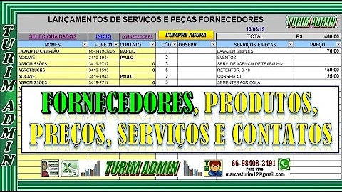 Como fazer uma planilha de controle de fornecedores?