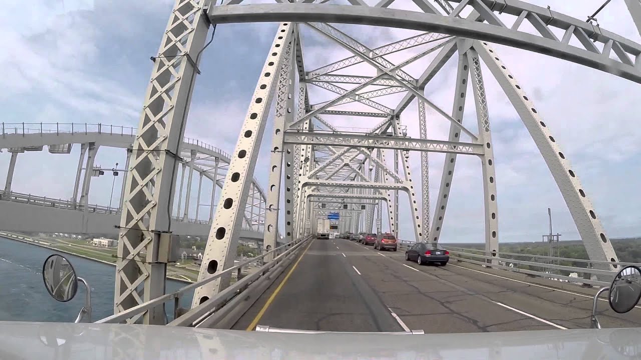 My Trucker life on the road 08.22.14 Port Huron, MI, Bridge Blue water ...