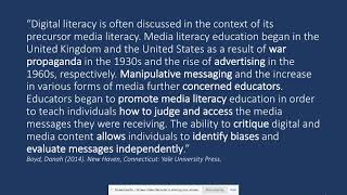 Critical Thinking is Critical in Digital and Media Literacy