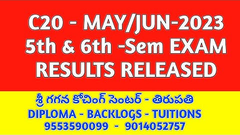 C20- 5th & 6th Sem - MAY/JUN-2023 EXAM RESULTS RELEASED # RESULTS LINK IN DESCRIPTION