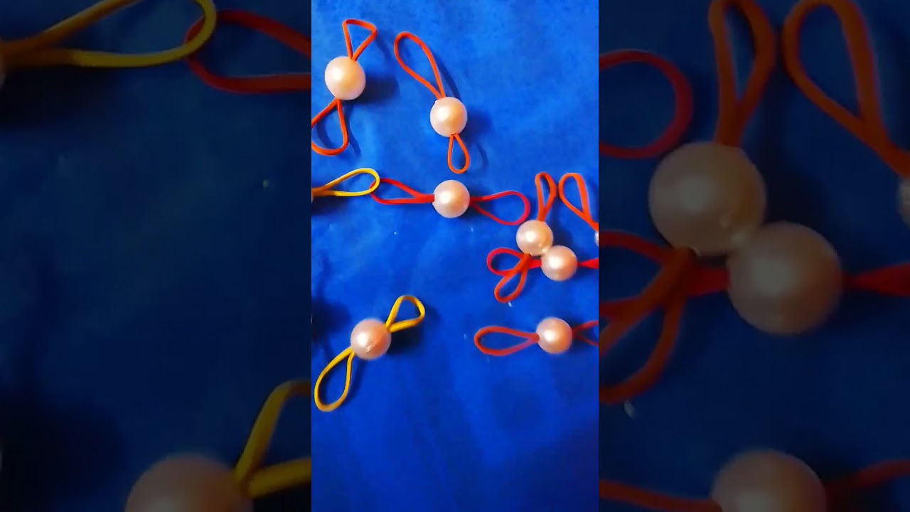 Diy beads and rubber band bracelet making at home 😊🥰#