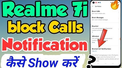 Realme 7i mein block Calls  Notification Setting kaise Show kare | block Calls Setting in realme 7i