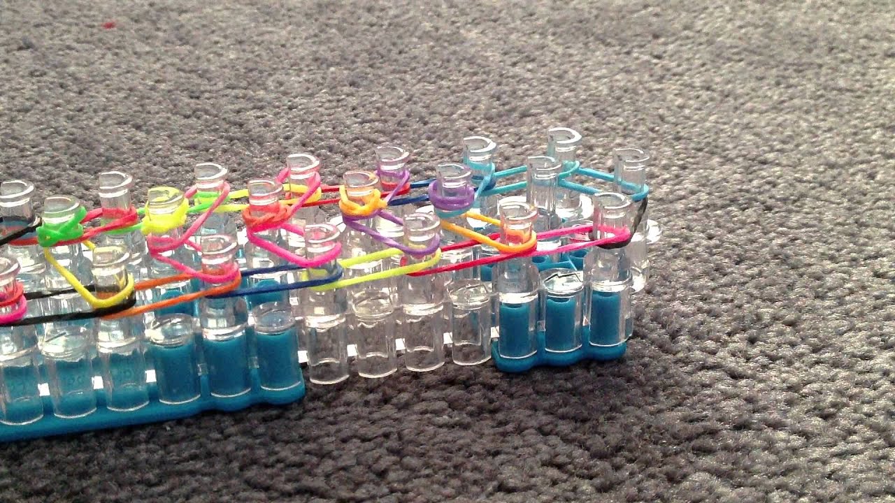 rainbow loom-how to make a cap-band bracelet part 1 - YouTube