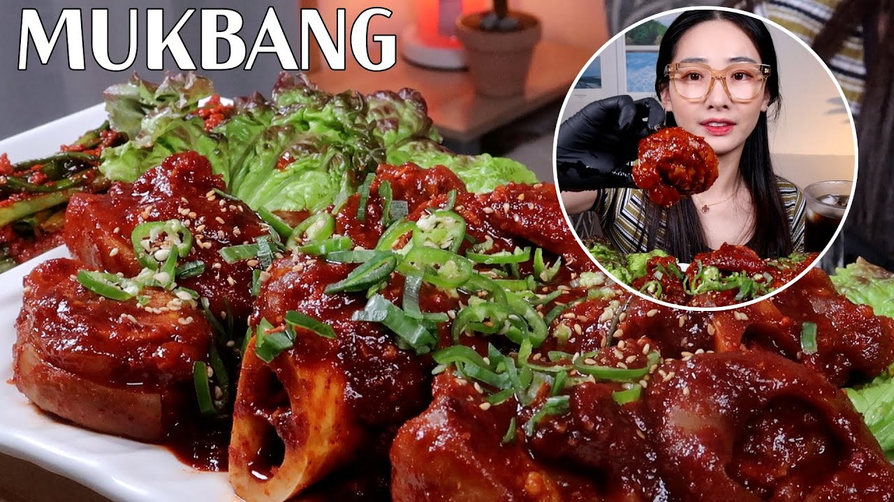6시간 동안 푹!!끓인 핵🥵매운 “우족찜”먹방🔥!!탱글탱글 쫄깃쫄깃 SPICY BRAISED BEEF FEET 🔥FIRE SAUCE🔥 MUKBANG EATING SOUND