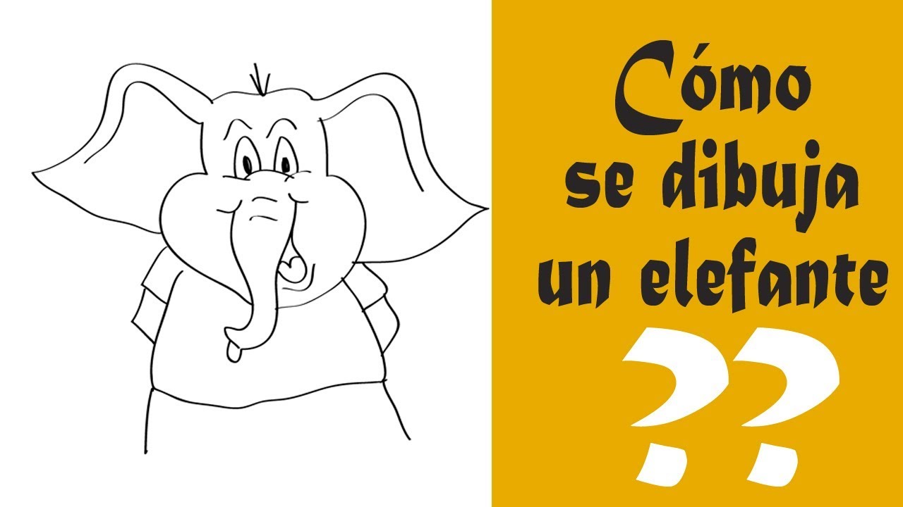 Elefante dibujo fácil para niños - Dibujos de elefantes