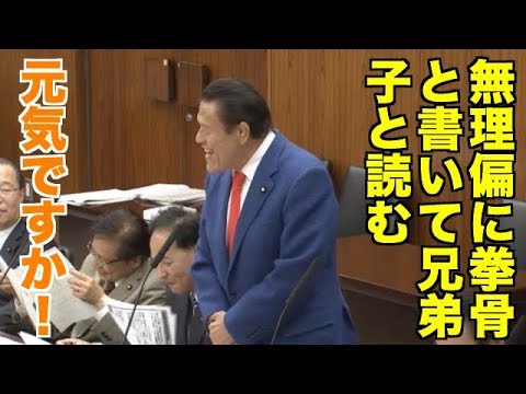 「元気ですか！」無理偏に拳骨と書いて兄弟子と読む　アントニオ猪木議員　2017/12/05 参議院外交防衛委員会