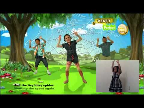 Daughter plays Itsy Bitsy Spider - Just Dance Kids 2