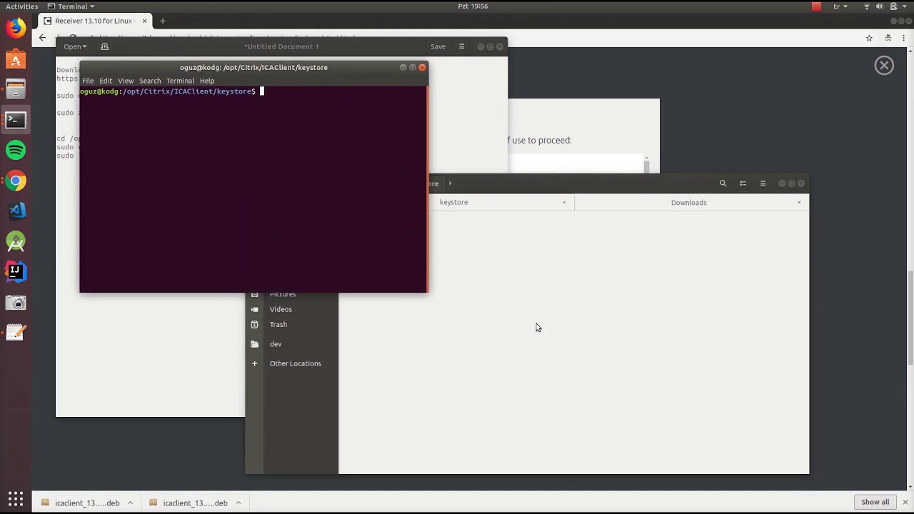 Ubuntu için Citrix Receiver kurulumu YouTube
