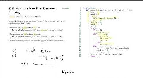 [July 12, 2024, LeetCode daily] 1717. Maximum Score From Removing Substrings - Python solution