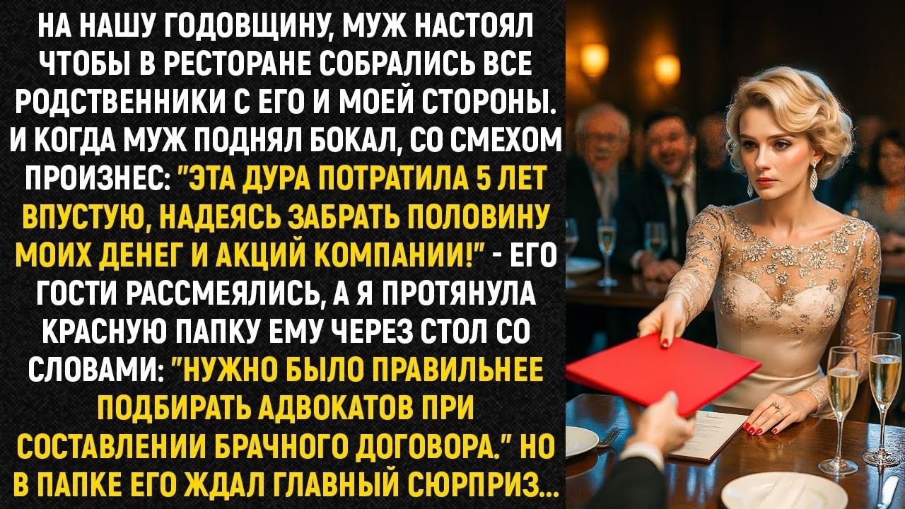 На нашу годовщину, муж настоял чтобы в ресторане собрались все родственники с его и моей стороны...