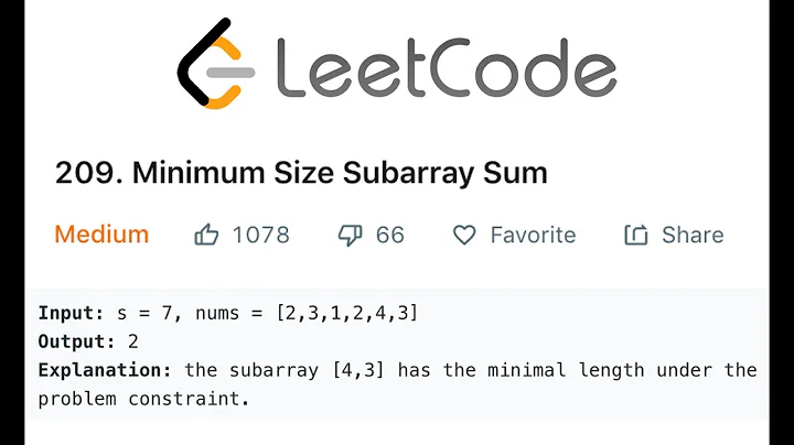 LeetCode Minimum Size Subarray Sum Solution Explained - Java
