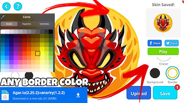 TUTORIAL NEW UPDATE FOR CUSTOM SKIN WITH ANY BORDER COLOR,VERSION 2.25.2+ANARKY HACK(AGAR.IO MOBILE)
