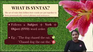 PRESENTATION OF MORPHOLOGY AND SYNTAX