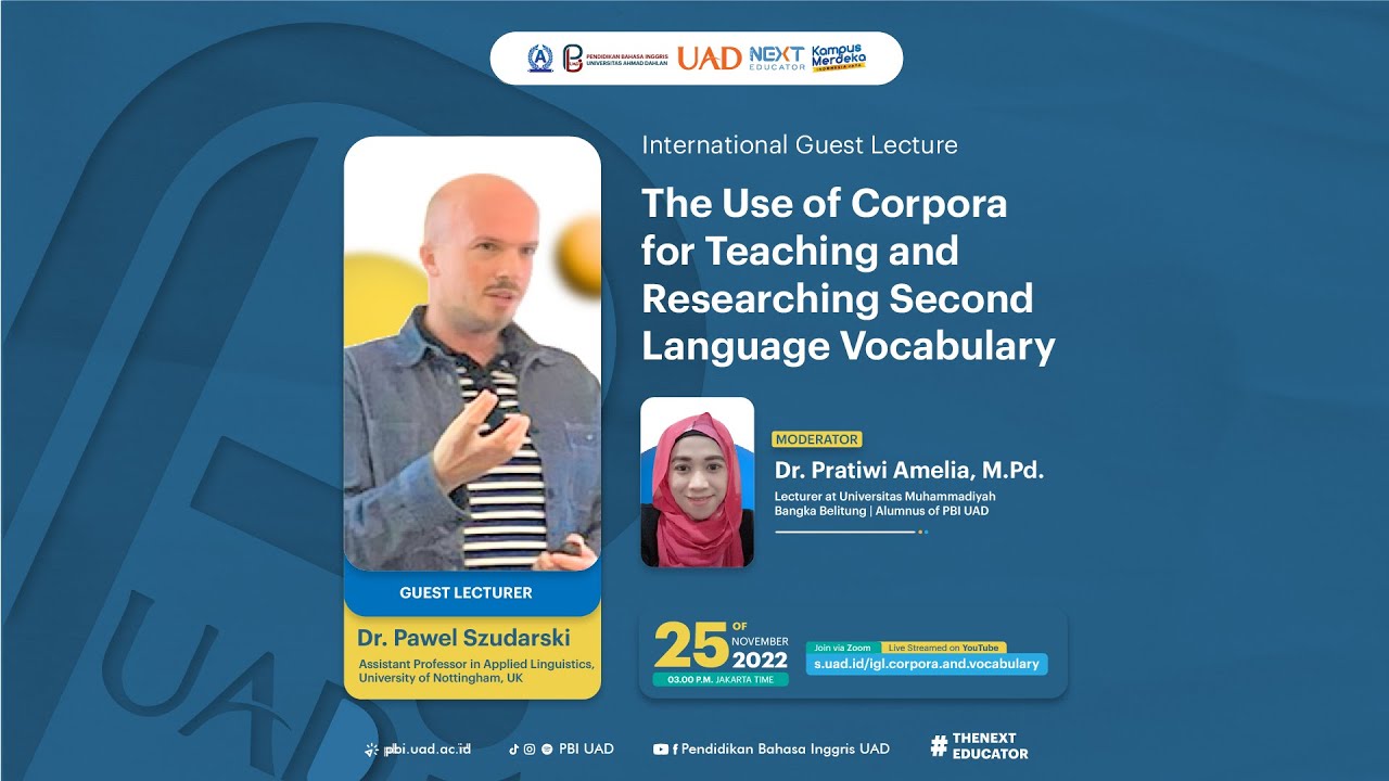 International Guest Lecture|The Use of Corpora for Teaching & Researching Second Language Vocabulary
