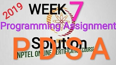 NPTEL | Programming, Data Structures And Algorithms Using Python |WEEK 7 QUIZ Solution