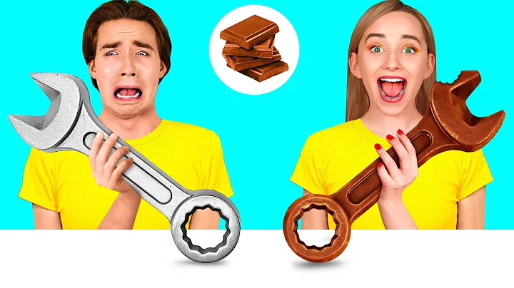 Real Food vs Chocolate Food Challenge | Awesome Kitchen Tricks by HAHANOM Challenge