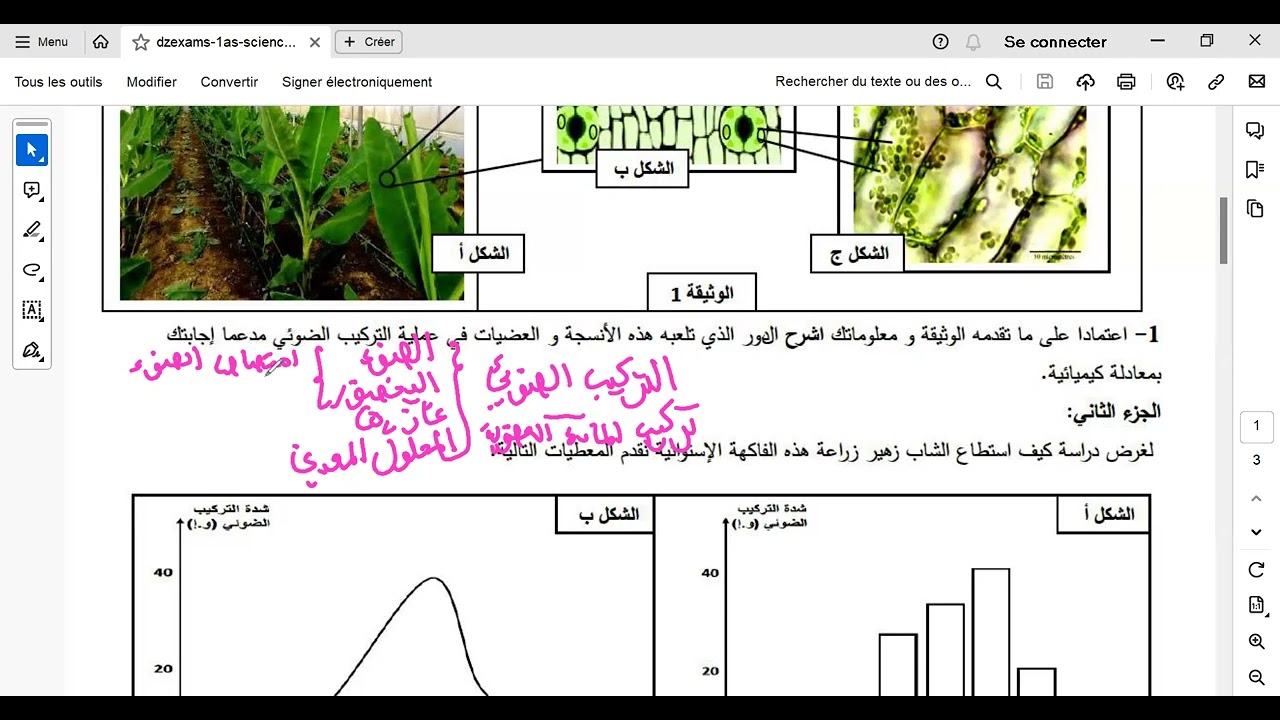 حل موضوع مقترح حول العوامل الداخلية و التهجين سنة أولى ثانوي علمي 