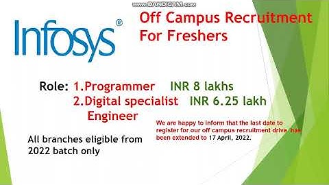 INFOSYS 2022 Hiring Specialist Programmer 8 LPA|| Digital Specialist Engineer 6.25 LPA | Date extend