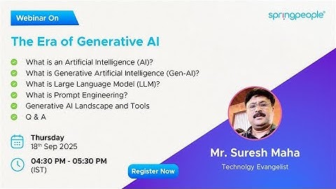 The Era of Generative AI | Free Webinar | SpringPeople