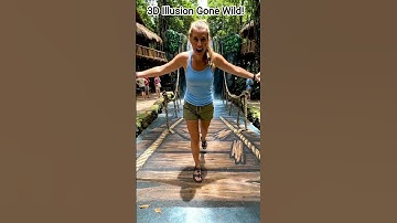 She Walked on a Broken Bridge Illusion… And It Looks So Real! #3dstreetart #usashorts #3dart