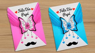 🦋Tarjeta especial de mariposa para el día del padre 😇 Ideas para papá 🥳 Father&#39;s Day Card Beautiful😎