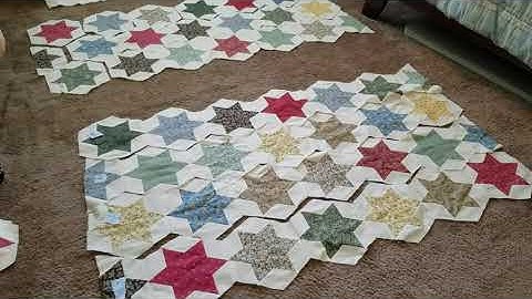 83.Part 3 of 5-Hand Stitching - Seeing Stars in My Tumbling Blocks -  Hightower Stitching