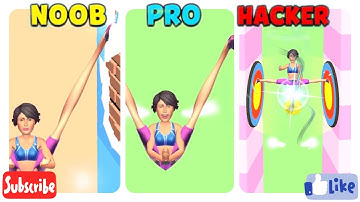 NOOB vs PRO vs HACKER l stretch Legs #stretchlegs #mrgames #noobprohacker