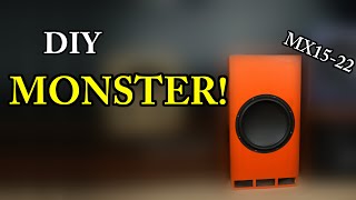 This 15" MONSTER SUBWOOFER will shake your house! Insane Bass!!! DIY Home Subwoofer Build MX15-22