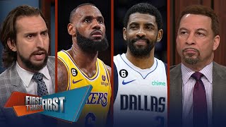 Lakers swept by Nuggets in WCF: Kyrie attends, LeBron hints at retirement | NBA | FIRST THINGS FIRST