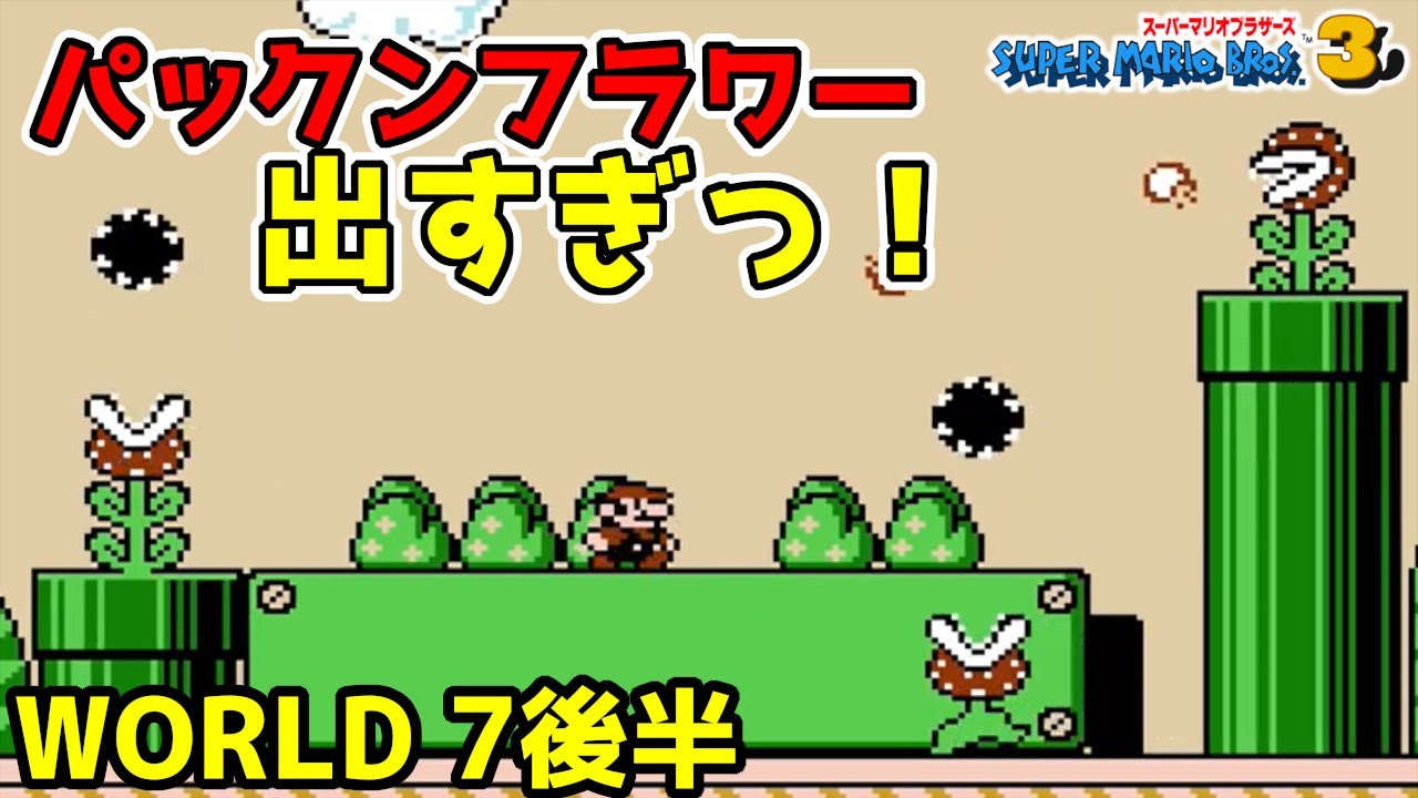 Super Mario Bros. 3] #9 Area where you get eaten by Piranha Plants