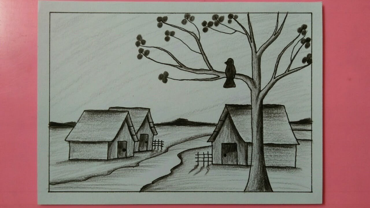 Cara Menggambar Pemandangan - How To Draw Landscape 