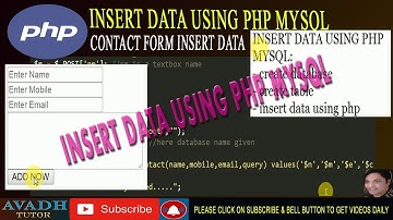 contact form using php mysql | how to add data using php mysql | insert data using php mysql