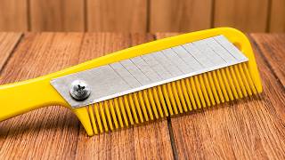 Why Didn’t I Know This! Put utility knives in a Hair Comb and THIS Tool Works Like Magic