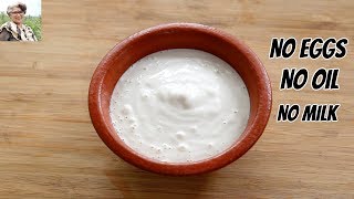 Oil Free & Eggless Mayonnaise In 1 Minute  How To Make Homemade Mayonnaise In A Mixie/Mixer Grinder