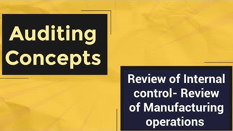 Review of Manufacturing operations | Review of Internal control | Auditing Concepts
