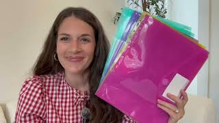 10 Pack File Folders, 11 Ring Binder Folders with Pockets, Plastic Envelopes, Clear Folder for Docum