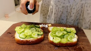 vlog |  Welcoming winter of a person who lives alone ☃️ Cucumber sandwich, seafood Samgyetang, etc.