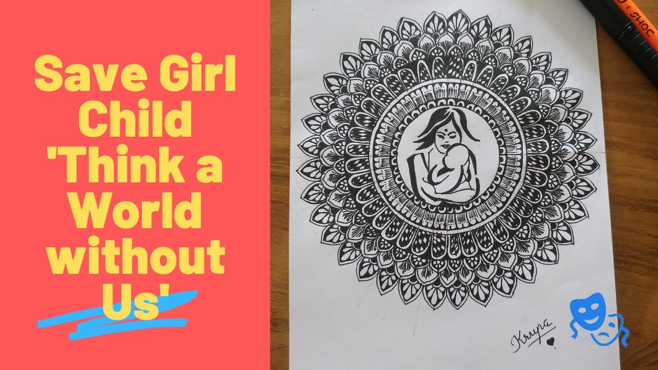 Mandala Art Circle | Round Mandala Art | Save Girl Child - YouTube