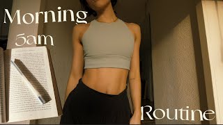 my productive 5am morning routine (study, workout, meals)