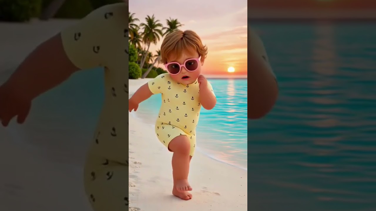 ребенок на пляже прекрасен