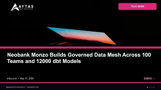 Neobank Monzo Builds Governed Data Mesh Across 100 Teams and 12000 dbt Models | AYTAS Tech Shorts Profile
