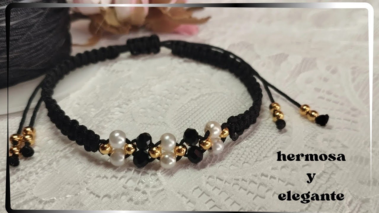 Tutorial completo de pulsera de hilo// elegante// nudo plano// bracelet// diy