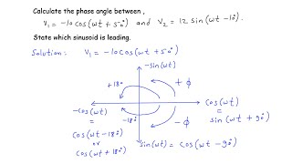 state which sinusoid is leading. | electrical engineering