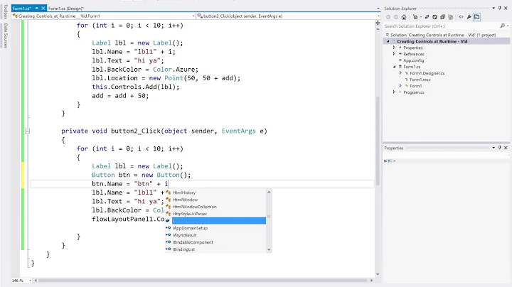 Creating Controls at Runtime C#