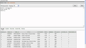 SQL with Oracle 10g XE - Using the MIN, MAX, and AVG Functions